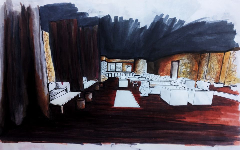 Awaken venue — hand rendering, Miami